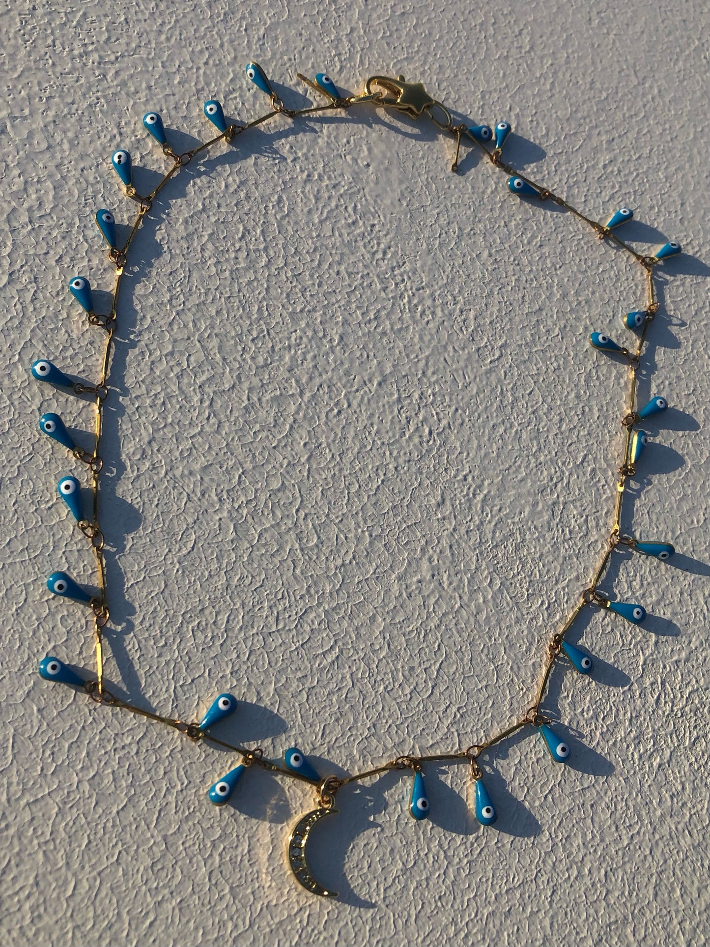 Evil Eye & Crescent Moon Necklace