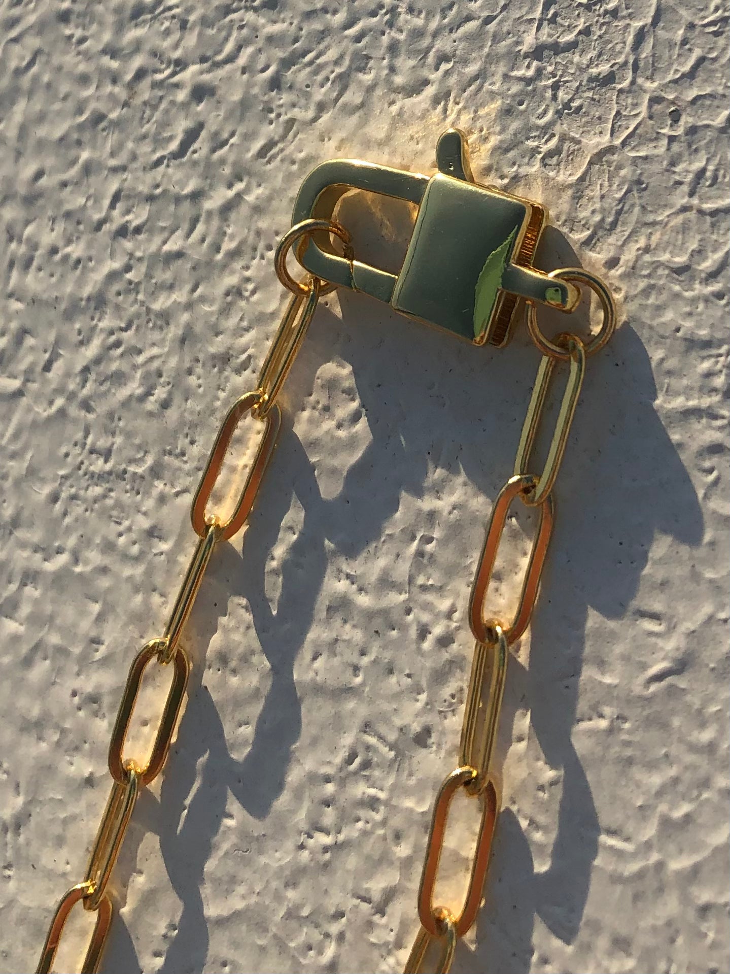Clear Quartz Point Pendant on 24kt Gold Paperclip Chain